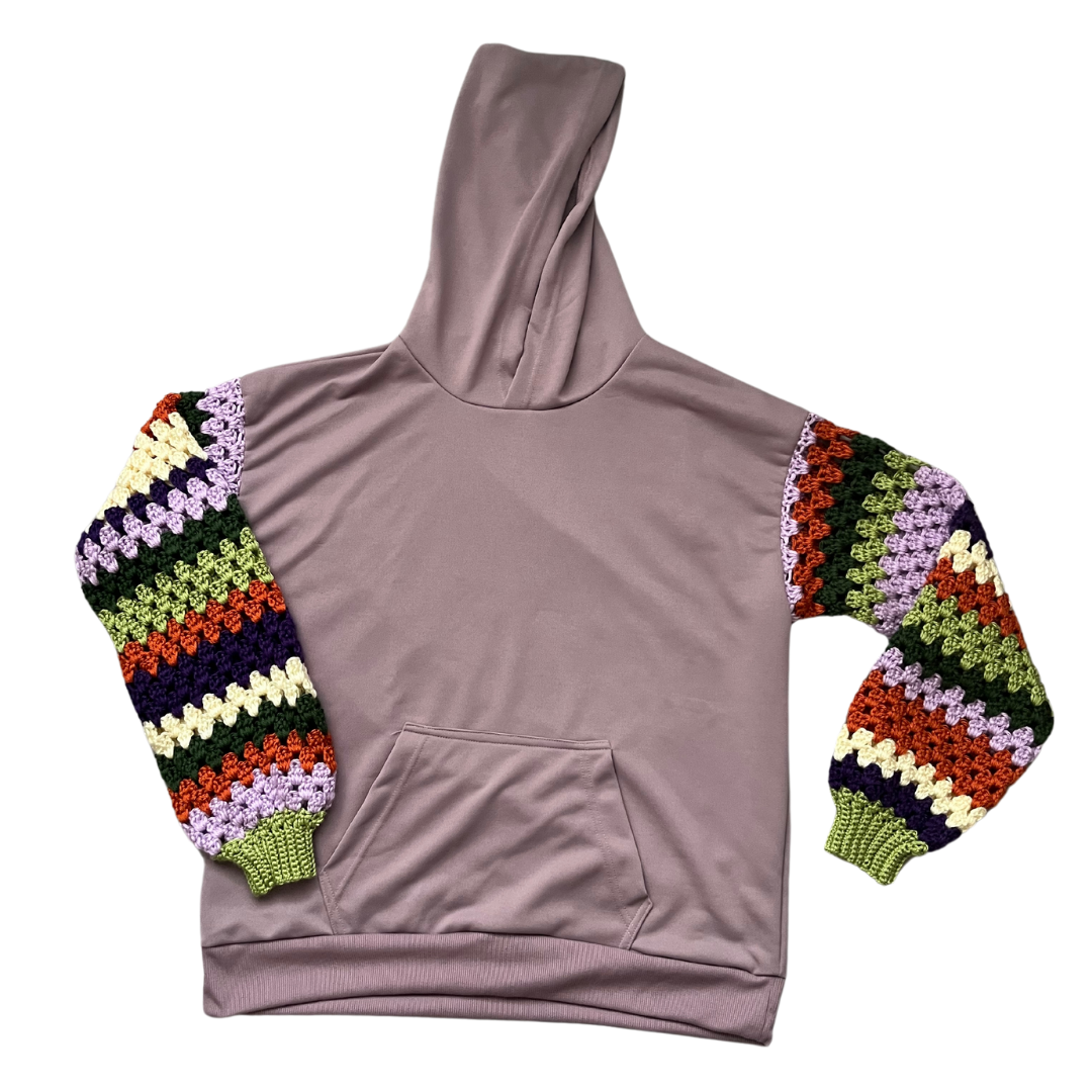 Crochet Sleeve Hoodie (S)