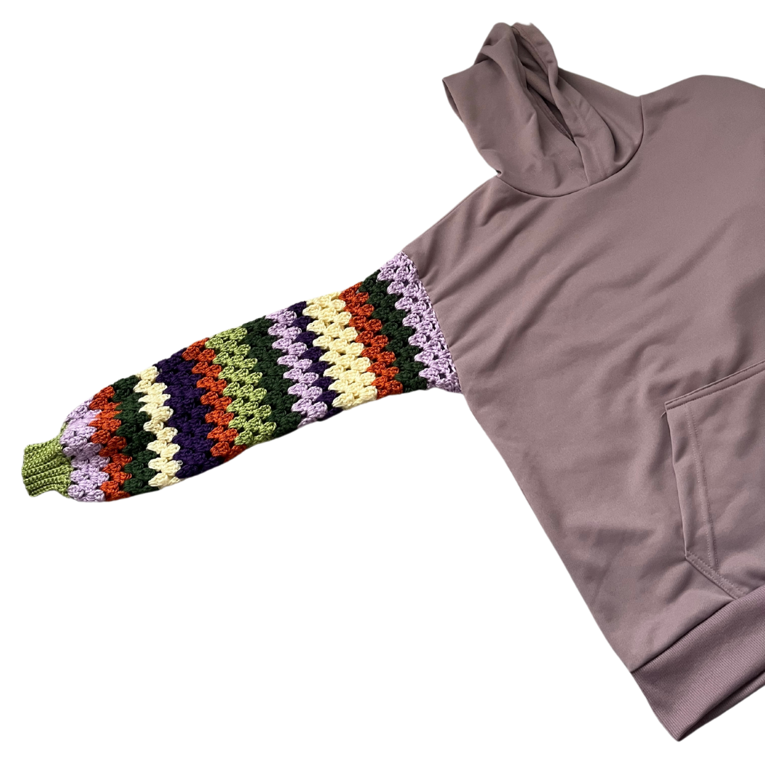 Crochet Sleeve Hoodie (S)