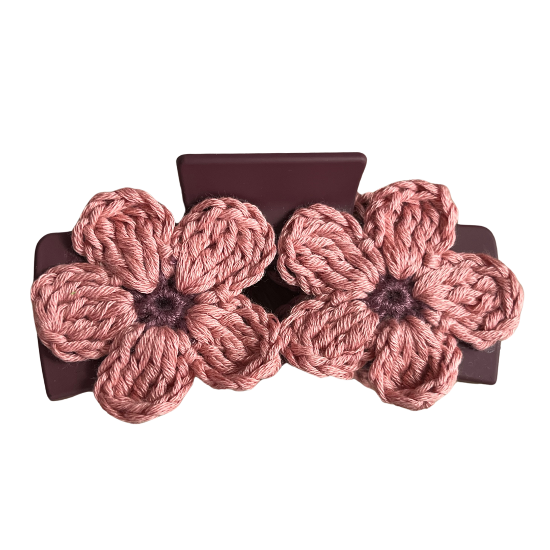 2 Flower Large Claw Clip