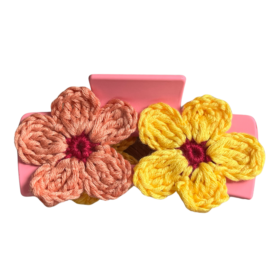 2 Flower Large Claw Clip