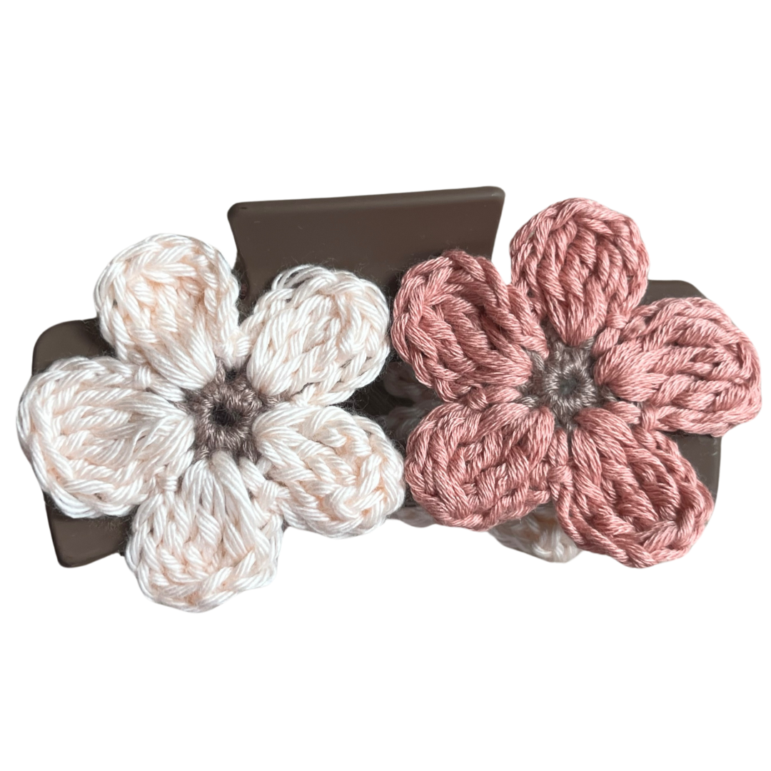 2 Flower Large Claw Clip