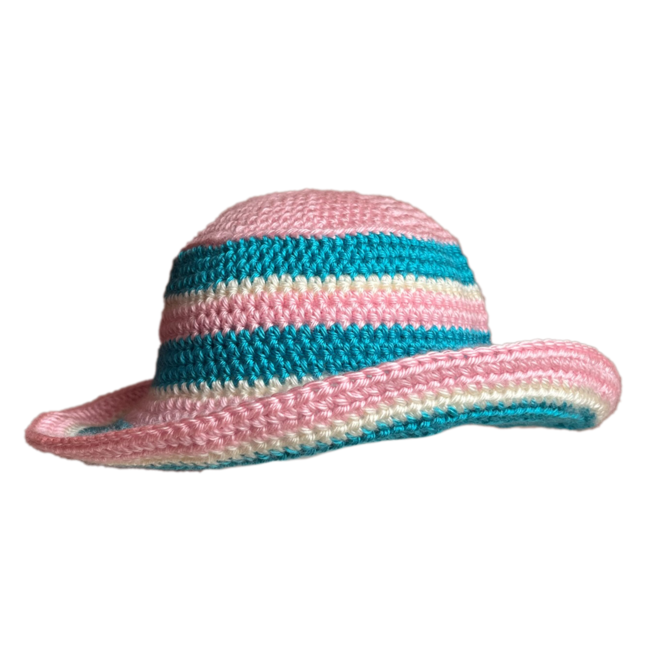 Pink/Blue Striped Bucket Hat