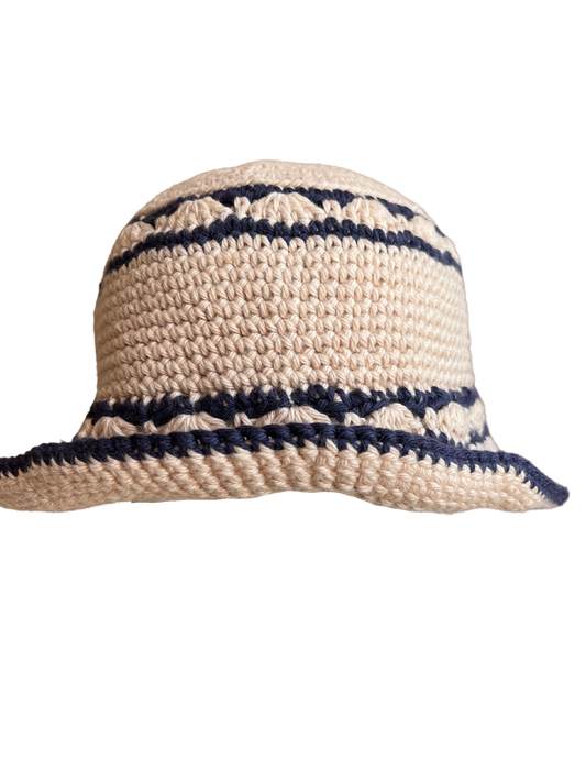 Cream/Navy Bucket Hat