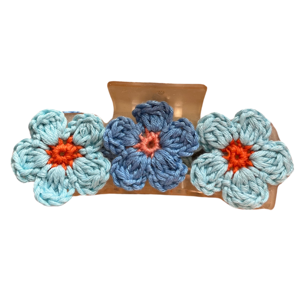 3 Flower Large Claw Hair Clip