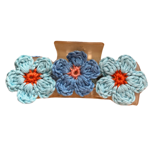 3 Flower Large Claw Hair Clip