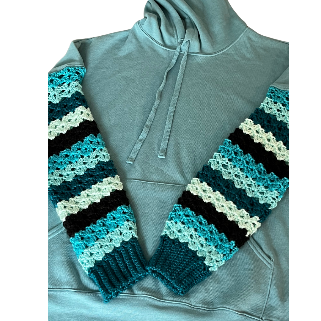 Crochet Sleeve Hoodie (L)