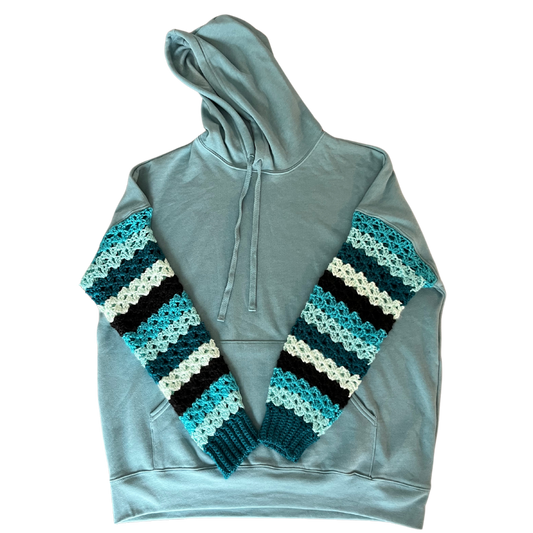 Crochet Sleeve Hoodie (L)