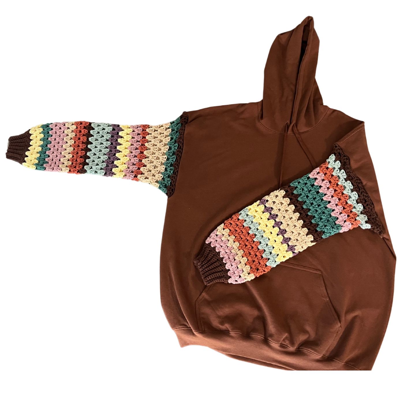 Brown Stripe Hoodie- XL