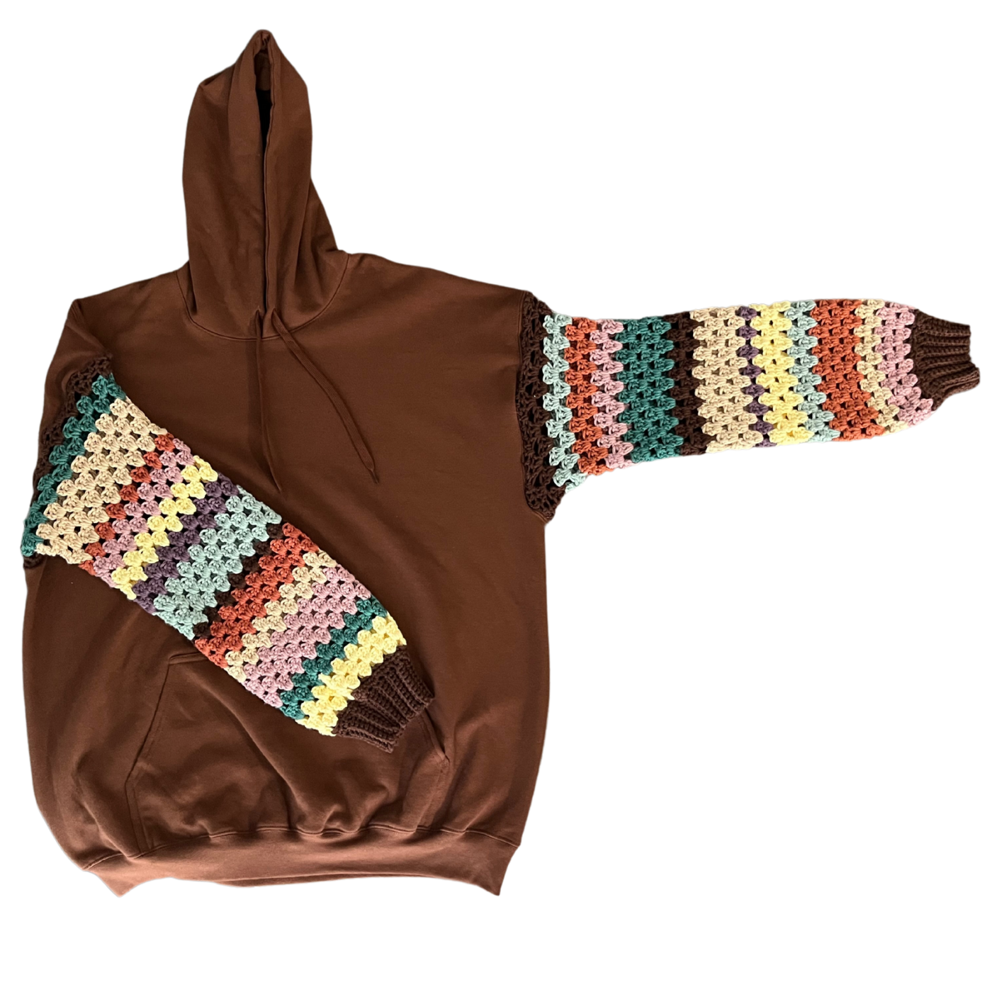 Brown Stripe Hoodie- XL