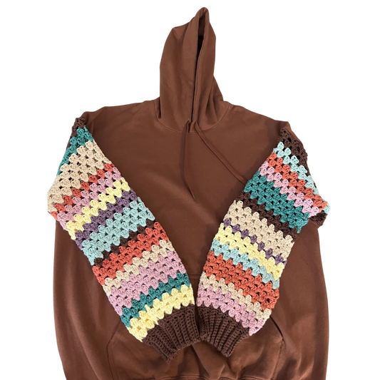 Brown Stripe Hoodie- XL