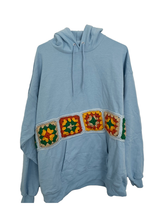 Baby Blue Granny Square Hoodie