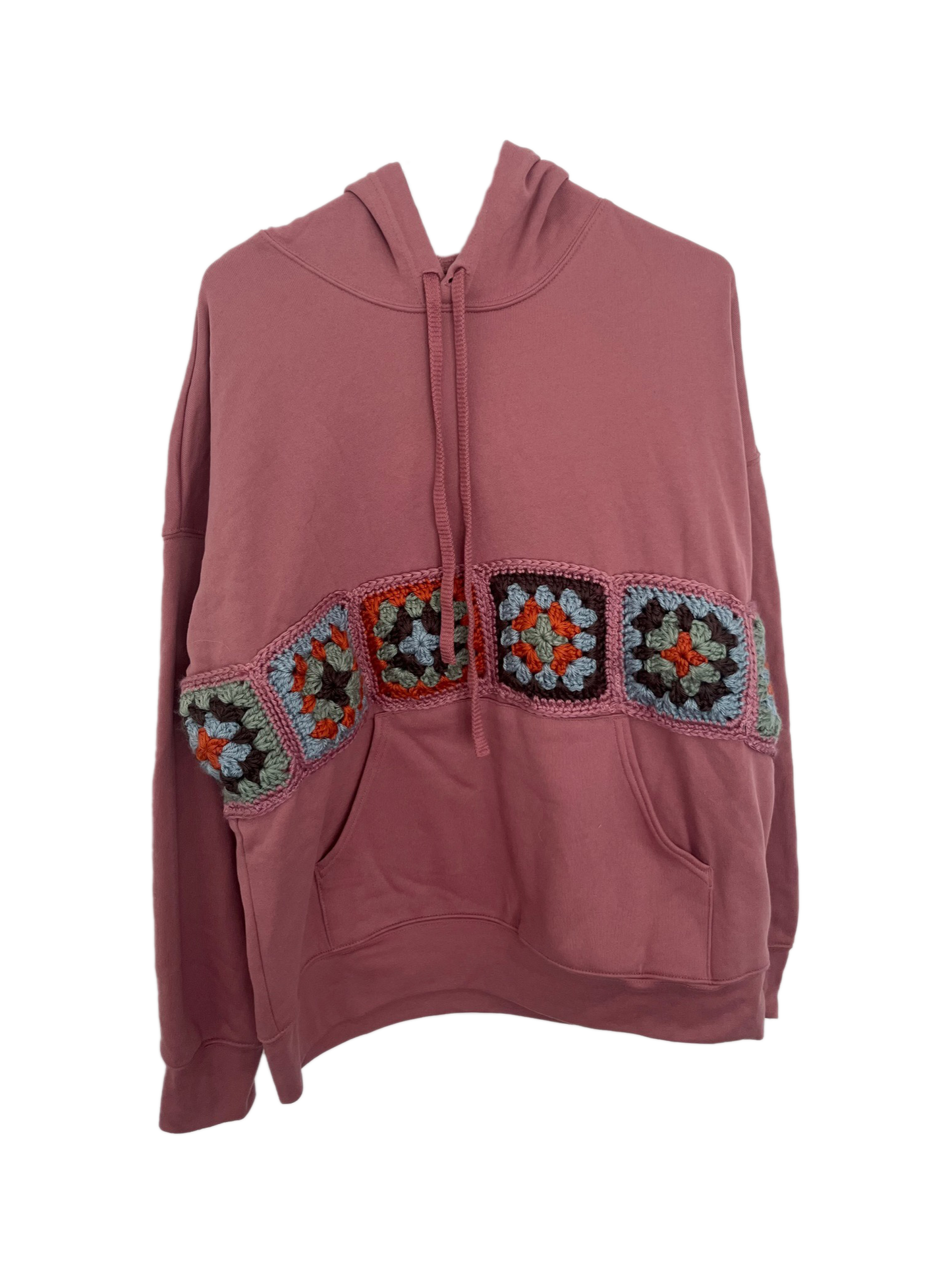 Mauve Granny Square Hoodie